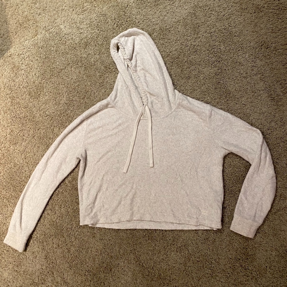 Billabong Cream Cropped Fleece Hoodie- Size Medium